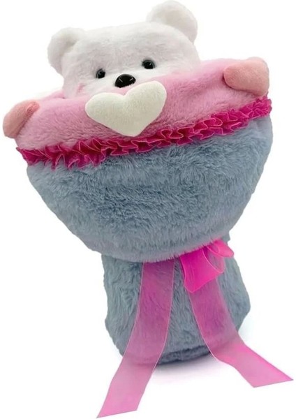 Sevgi Buketi Peluş Ayıcıklı Peluş Çiçek Buketi 40 cm