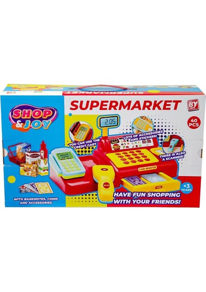 Bayraktar 578-BP Süper Market Yazar Kasası Eğlenceli Tasarım ile 0-1 Yaş Çocuklar İçin