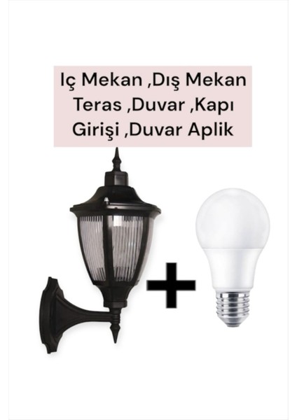 Iç Mekan Dış Mekan Teras Duvar Kapı Girişi Duvar Aplik Siyah