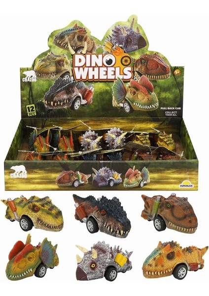 Crazoo Dinozor Çek Bırak Araba - 1 Adet Stokta Olan Gönderilir
