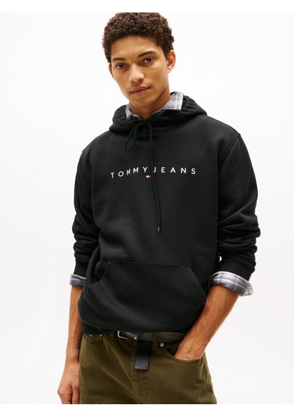 Tommy Hılfıger Tjm Reg Lınear Logo Hoodıe Ext Sweatshirt modelleri