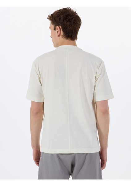 Bisiklet Yaka Ekru Erkek T-Shirt Te_cotton indirimleri