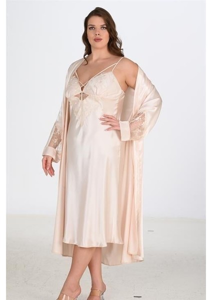 2li Fildişi Sabahlık Takımı Bigsize 6222 fiyatları