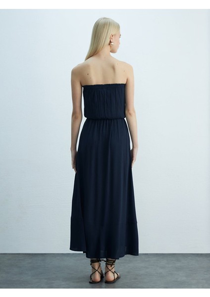 Kadın Basıc Düğmeli Lacivert Elbise modelleri