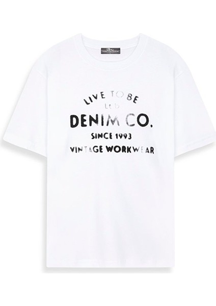 LAYORE Logolu sloganlı Kısa Kollu T-Shirt 1225801156089