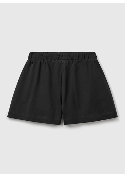 Normal Bel Regular Fit Siyah Kız Çocuk Şort 3BL0C903I