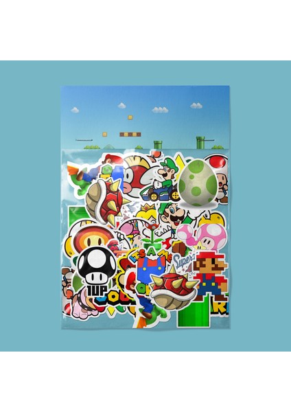 Super Mario Sticker Paketi -Bullet Journal - Ajanda - Planner - Defter - Laptop Etiket Çıkartma Çok Renkli 10 x 15 Paket Boyutu 3 x 5 cm Stickerlar Paket Içeriği 25 Adet Dadi Ramba Sticker