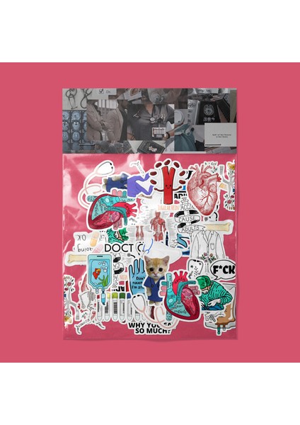Doktor Sticker Paketi -Bullet Journal - Ajanda - Planner - Defter - Laptop Etiket Çıkartma Çok Renkli 10 x 15 Paket Boyutu 3 x 5 cm Stickerlar Paket Içeriği 25 Adet Dadi Ramba Sticker