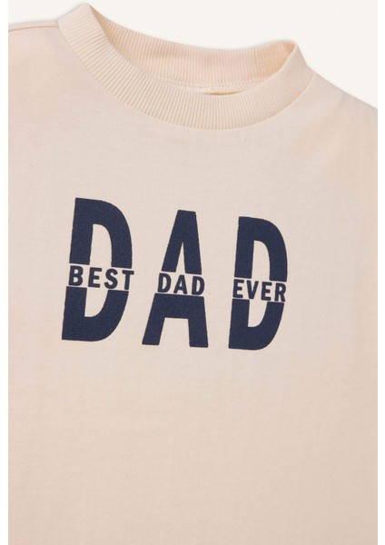 Erkek Bebek Dad Baskılı Bisiklet Yaka Kısa Kollu Tişört C3997A525SM