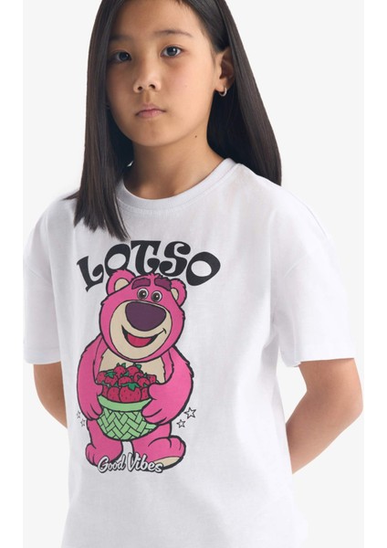 Kız Çocuk Toy Story Relax Fit Bisiklet Yaka Kısa Kollu Tişört E6557A825HS
