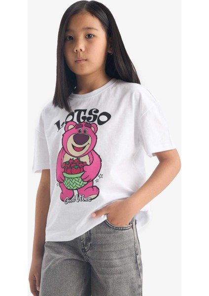 Kız Çocuk Toy Story Relax Fit Bisiklet Yaka Kısa Kollu Tişört E6557A825HS fırsatları