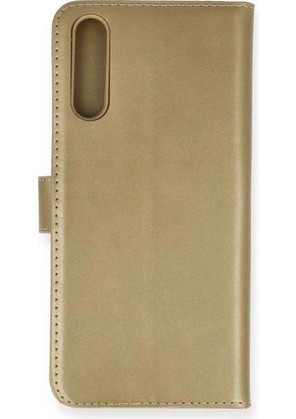 Huawei P Smart S Kılıf Trend S Plus Kapaklı Kılıf - Gold Bstmy