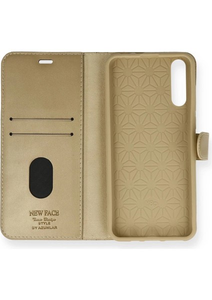 Huawei P Smart S Kılıf Trend S Plus Kapaklı Kılıf - Gold Bstmy