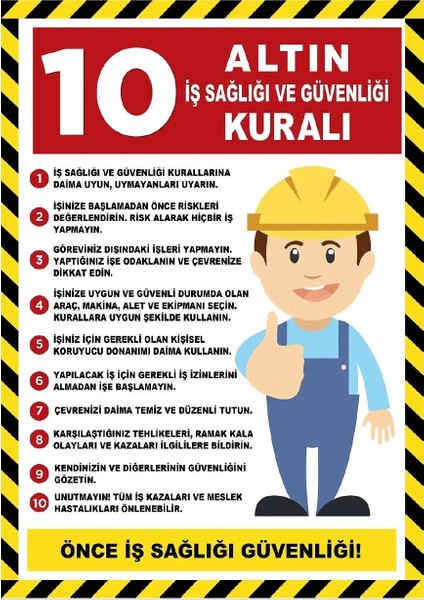 10 Altın Isg Kuralı Sticker 20X28 cm