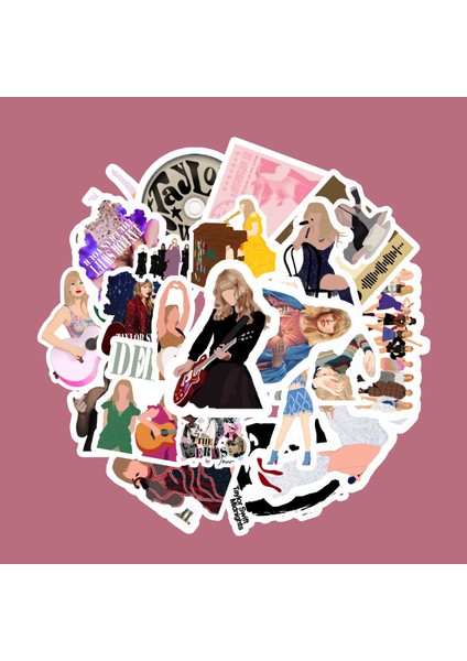 Taylor Swift Sticker Paketi -Bullet Journal - Ajanda - Planner - Defter - Laptop Etiket Çıkartma Çok Renkli 10 x 15 Paket Boyutu 3 x 5 cm Stickerlar Paket Içeriği 25 Adet Dadi Ramba Sticker