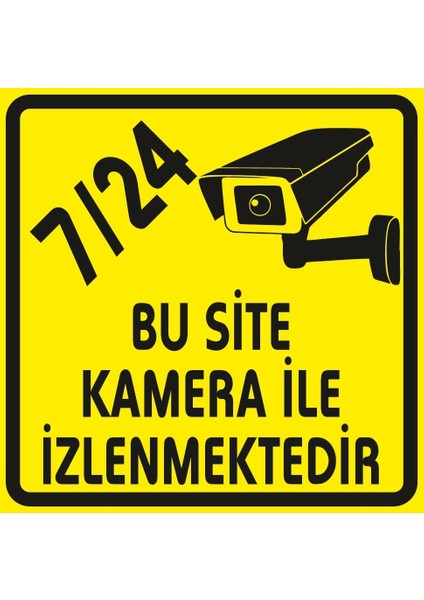 7/24 Bu Site Kamera ile Izlenmektedir Sticker 20X28 cm