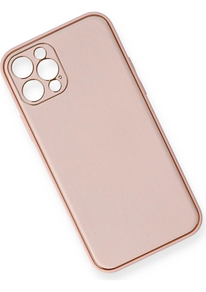 Iphone 12 Pro Kılıf Coco Deri Silikon Kapak - Pembe Bstmy