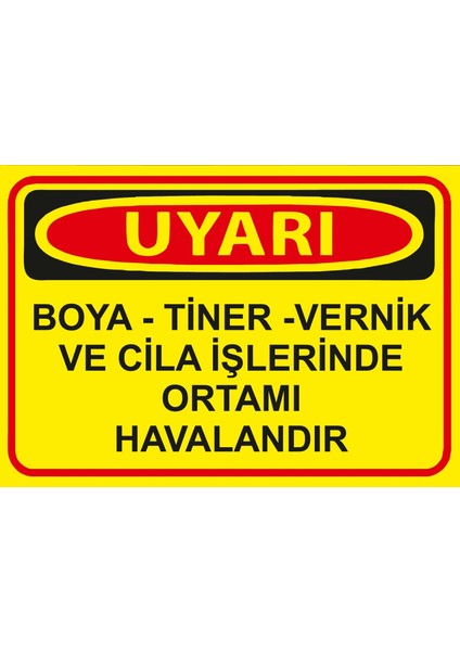 Boya Tiner Vernik ve Cila Işlerinde Ortamı Havalandır Sticker 20X28 cm
