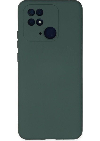Xiaomi Redmi 10C Kılıf Nano Içi Kadife Silikon - Koyu Yeşil Bstmy