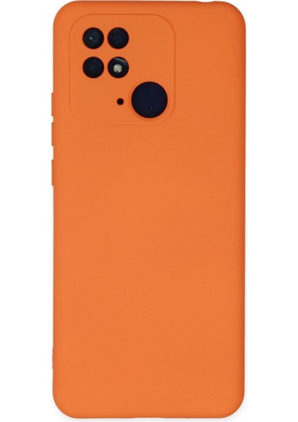 Xiaomi Redmi 10C Kılıf Nano Içi Kadife Silikon - Turuncu Bstmy