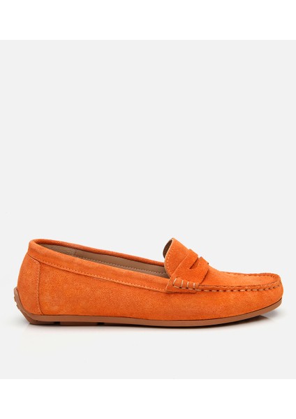 01AYH306650A570 KADIN Süet Deri Turuncu Günlük Loafer