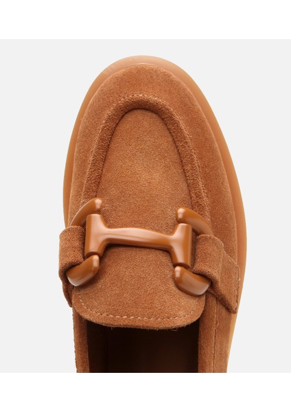 01AYH306180A370 KADIN Süet Deri Taba Esnek Tabanlı Günlük Loafer