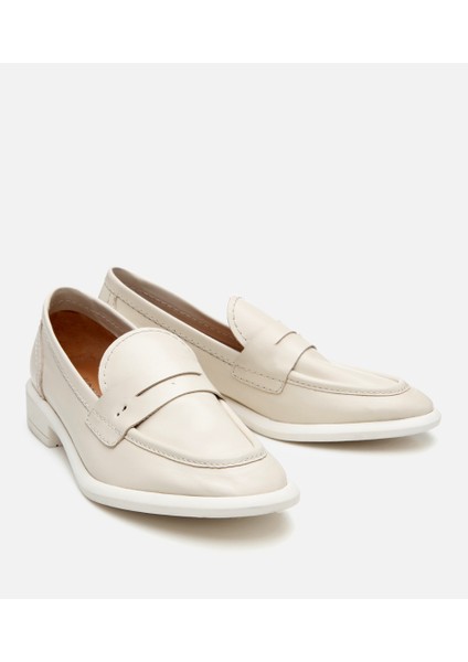 01AYH306190A400 KADIN Deri Ekru Esnek Tabanlı Klasik Loafer