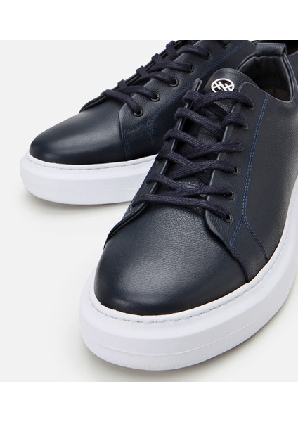 02AYH303190A680 ERKEK Deri Lacivert Rahat Tabanlı Spor Ayakkabı modelleri