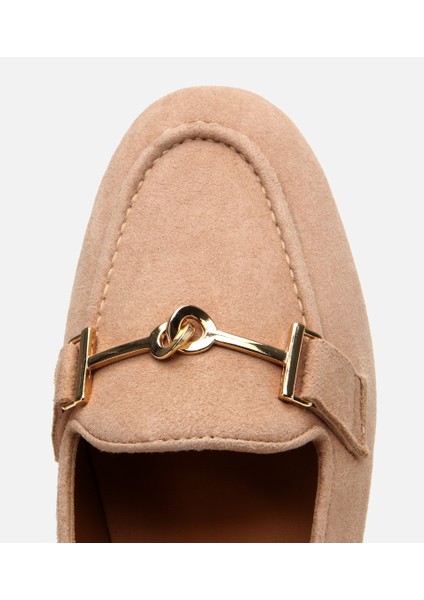 01AYH309590A330 KADIN Süet Deri Bej Tokalı Klasik Loafer fırsatları