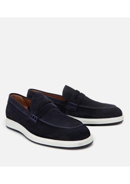 02AYH302820A680 ERKEK Süet Deri Lacivert Hafif Tabanlı Günlük Loafer