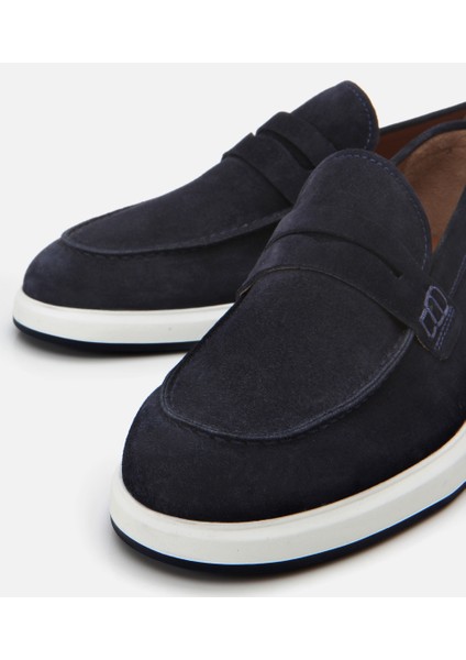 02AYH302820A680 ERKEK Süet Deri Lacivert Hafif Tabanlı Günlük Loafer
