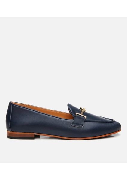 01AYH309600A680 KADIN Deri Lacivert Tokalı Klasik Loafer