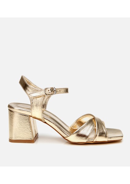 01SAH307670A540 KADIN Gold Kalın Topuklu Sandalet
