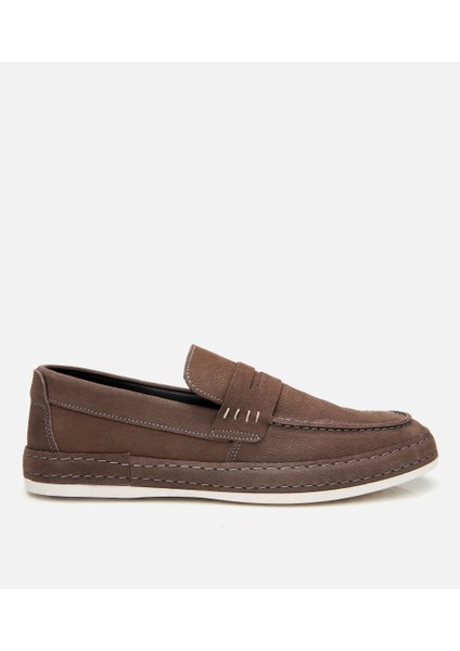 02AYH302550A230 ERKEK Nubuk Deri Kahverengi Rahat Loafer