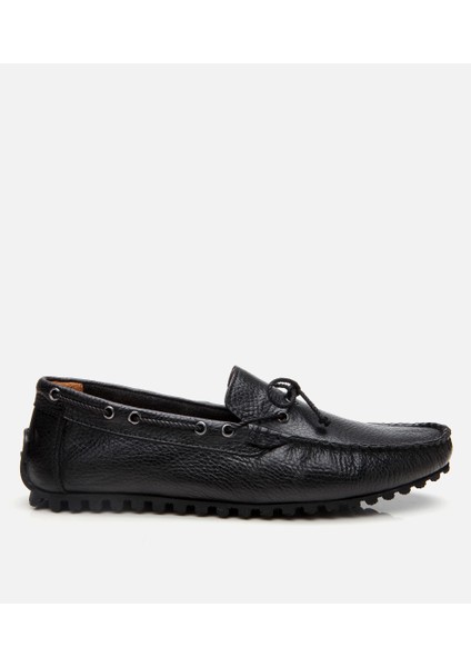 02AYH302740A100 ERKEK Deri Siyah Esnek Tabanlı Günlük Loafer