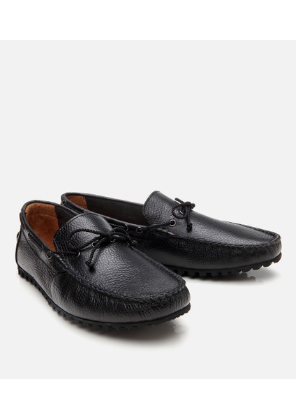 02AYH302740A100 ERKEK Deri Siyah Esnek Tabanlı Günlük Loafer