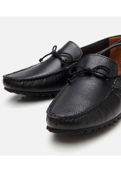 02AYH302740A100 ERKEK Deri Siyah Esnek Tabanlı Günlük Loafer