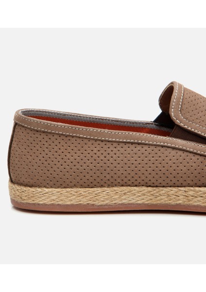 02AYH305530A300 ERKEK Süet Deri Bej Delikli Esnek Tabanlı Espadril