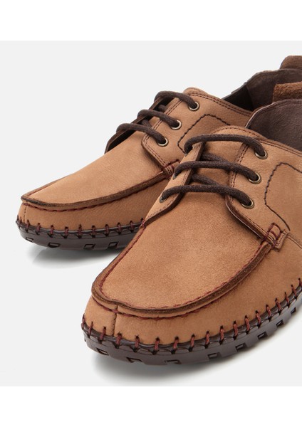 02AYH305570A300 ERKEK Nubuk Deri Bej Rahat Günlük Loafer modelleri
