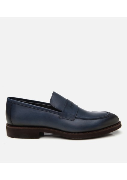 02AYH308730A680 ERKEK Deri Lacivert Hafif Tabanlı Loafer