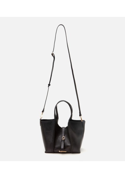 03CAH309420A100 KADIN Deri Siyah Kilit Detaylı Tote Çanta fiyatları