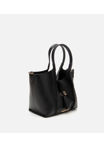 03CAH309420A100 KADIN Deri Siyah Kilit Detaylı Tote Çanta modelleri