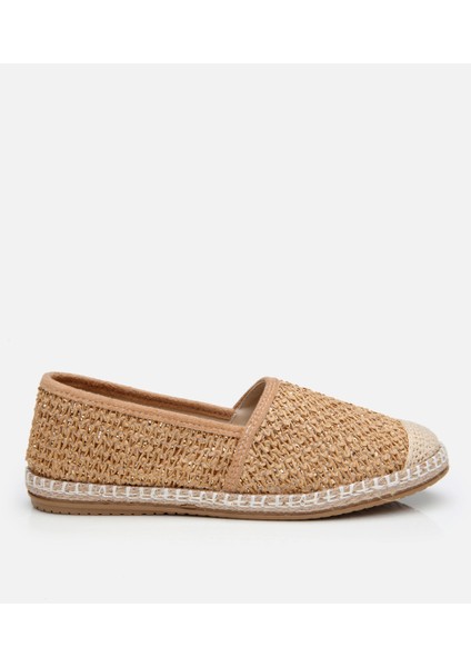 01AYY306130A450 KADIN Süet Vizon Hasır Detaylı Espadril