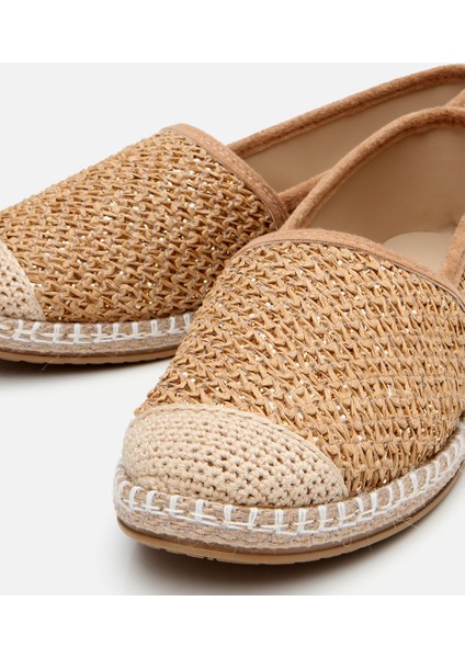 01AYY306130A450 KADIN Süet Vizon Hasır Detaylı Espadril