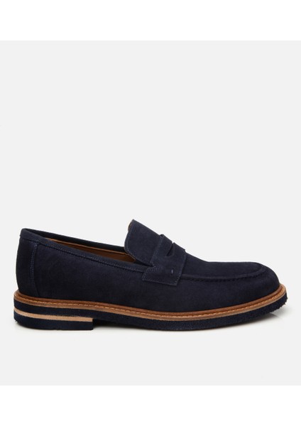 02AYH304680A680 ERKEK Süet Deri Lacivert Hafif Tabanlı Loafer