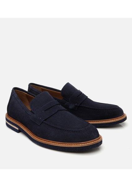 02AYH304680A680 ERKEK Süet Deri Lacivert Hafif Tabanlı Loafer