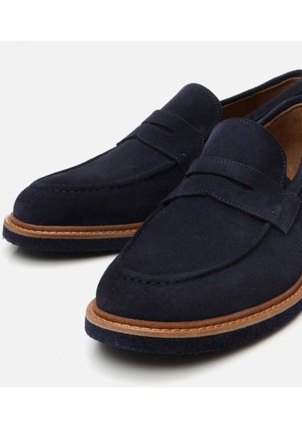 02AYH304680A680 ERKEK Süet Deri Lacivert Hafif Tabanlı Loafer