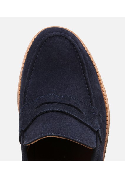 02AYH304680A680 ERKEK Süet Deri Lacivert Hafif Tabanlı Loafer