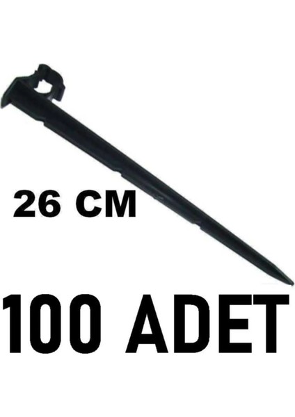 Mgf 100 Adet x Klipsli 26CM. 16-20MM. Damla Sulama Kazığı Parçası Aparatı Damlama Borusu Hortumu