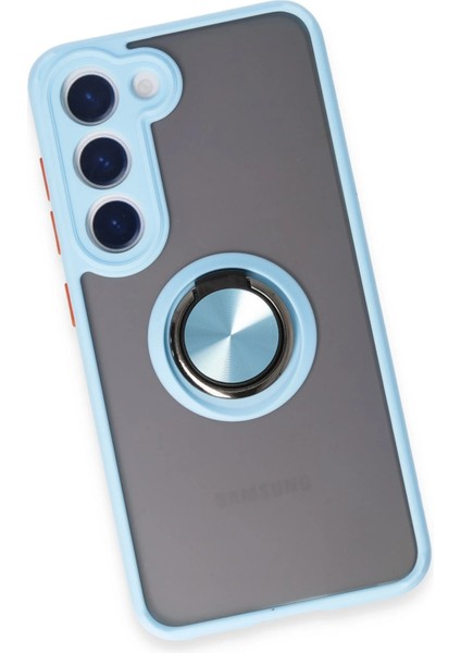 Samsung Galaxy S23 Kılıf Montreal Yüzüklü Silikon Kapak - Buz Mavi Bstmy fırsatları